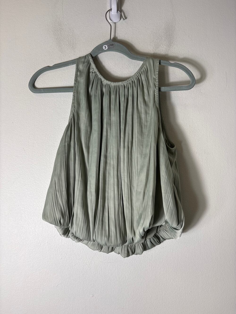 Anthropologie Sage Green Balloon Top Sz S